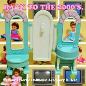 Vintage 2000 Fisher Price Loving Family Double Mirror Vanity